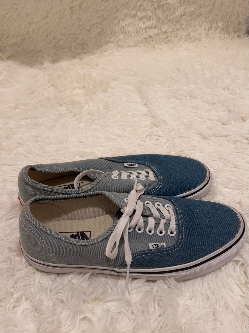Vans Two-Tone Blue Denim Low-Top Canvas Sneakers